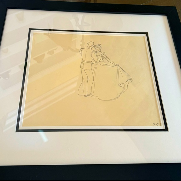 Walt Disney authentic original drawing of Cinderella and the Prince Dancing. - Picture 2 of 5